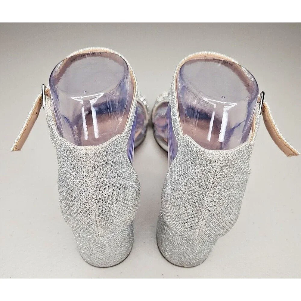 NINA Nagida Block Heel Women's Shoes Soft Platino Size 6M